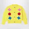 Bobo Choses Yellow Cardigan For Girl With Geometric Shapes In Yellow