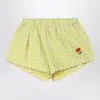 Bobo Choses Yellow Shorts In Vichy Fabric In Yellow