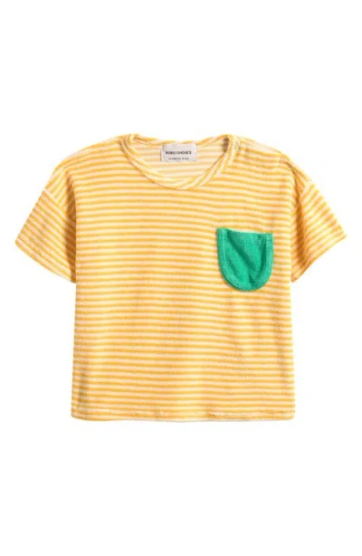 Bobo Choses Babies'  Yellow Stripes Terry Cloth T-shirt