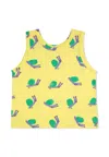 Bobo Choses Yellow Tank Top For Kids With Snail Print