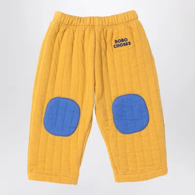 Bobo Choses Babies' Quilted Cotton Blend Sweatpants In 黄色