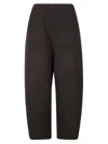 Boboutic Brown Wide-leg Pants With Elasticated Waistband In Black