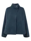 Boboutic Button Funnel-neck Jacket In Blue