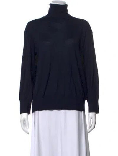 Pre-owned Boboutic Cashmere Turtleneck Sweater In Blue