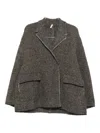 Boboutic Herringbone-weave Pocket Coat In Black