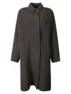 Boboutic Double-breasted Knitted Coat With Notched Lapels In Brown