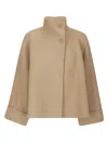 Boboutic Double-breasted High Collar Jacket With Knitted Texture In Brown