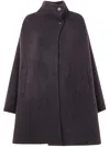 Boboutic Button-up Funnel-neck Coat In Brown