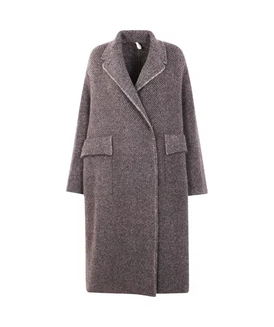 Boboutic Double Breasted Coat In Gray