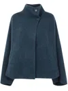Boboutic Button Funnel-neck Jacket In Blue