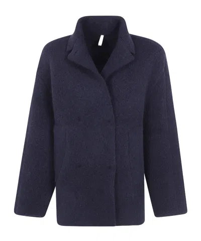 Boboutic Double-breasted Notched-lapels Blazer In Blue