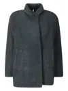Boboutic Knitted Double-breasted Jacket With Notched Lapels In Green
