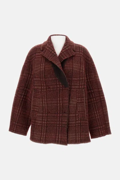 Boboutic Double-breasted Jacket In Burgundy