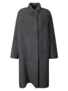 Boboutic Double-breasted Knitted Coat With Notched Lapels In Black