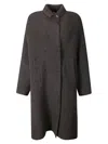 Boboutic Double-breasted Knitted Coat With Notched Lapels In Brown