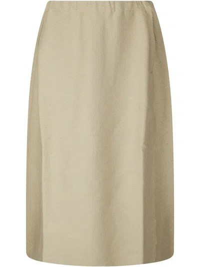 Boboutic Drawstring Midi Skirt In Beige