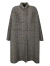Boboutic Herringbone Checked Double-breasted Coat In Gray