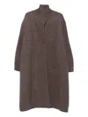 Boboutic High-neck Button Coat In Brown