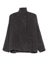 Boboutic High-neck Button Jacket In Gray