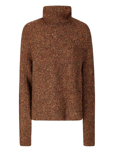 Boboutic High-neck Speckled Sweater In Brown