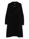 Boboutic Double-breasted Knitted Coat With Notched Lapels In Black
