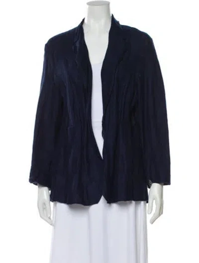 Pre-owned Boboutic Linen Open Front Sweater In Blue