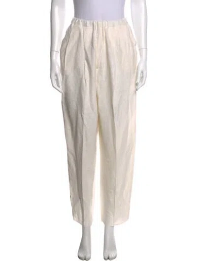 Pre-owned Boboutic Linen Straight Leg Pants In Neutrals