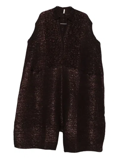 Boboutic Metallic Sleeveless Jumpsuit In Brown