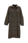Boboutic Oversized Double-breasted Coat With Multicolor Herringbone Pattern In Gray