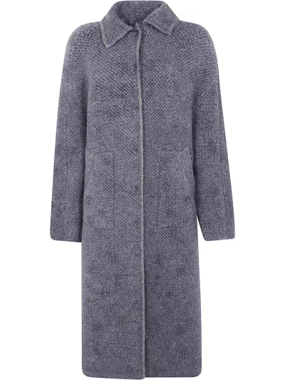 Boboutic Single-breasted Wool Coat In Gray