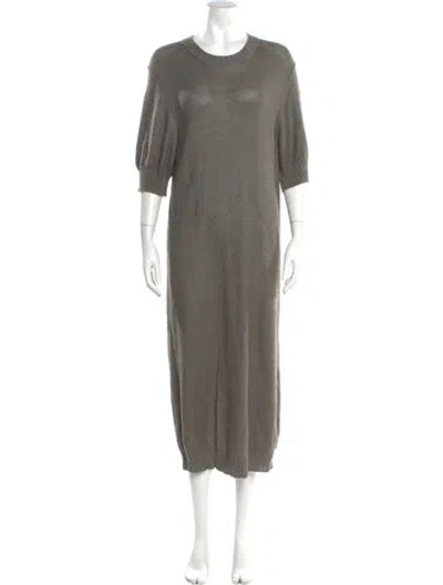 Pre-owned Boboutic Silk Long Dress In Gray