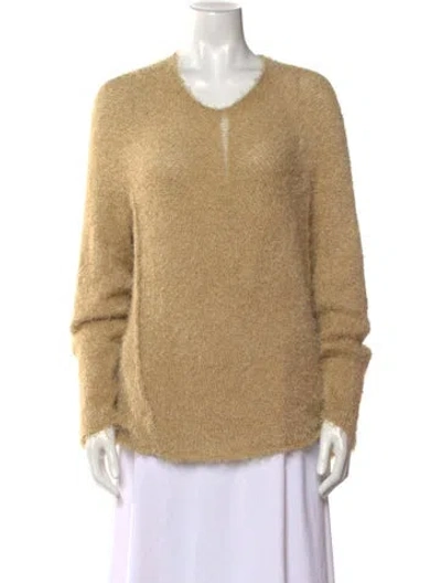 Pre-owned Boboutic Silk Scoop Neck Sweater In Neutral