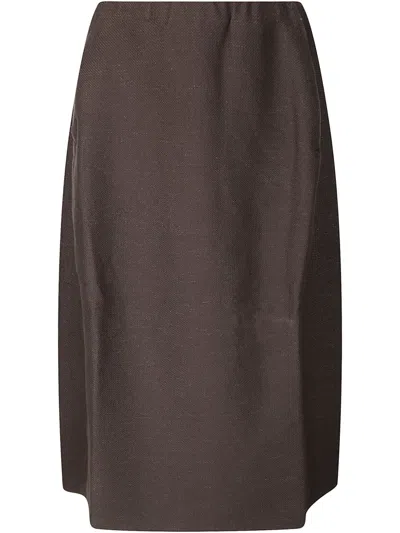 Boboutic Textured Midi Skirt In Brown