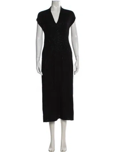 Pre-owned Boboutic V-neck Long Dress In Black