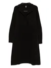 Boboutic Double-breasted Knitted Coat With Notched Lapels In Black