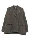 Boboutic Herringbone-weave Pocket Coat In Gray