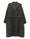 Boboutic Patch-pocket Herringbone Coat In Gray