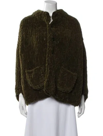Pre-owned Boboutic Wool Faux Fur Jacket In Green