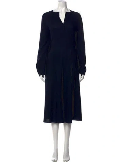 Pre-owned Boboutic Wool Midi Length Dress In Blue