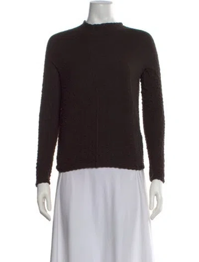 Pre-owned Boboutic Wool Mock Neck Top In Brown