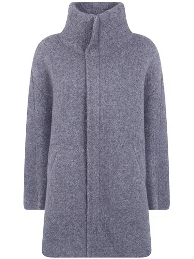 Boboutic High-neck Wool Coat In Blue