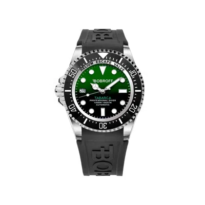 Bobroff Black Rubber Watch In Gold