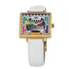 Bobroff White Leather Watch In White