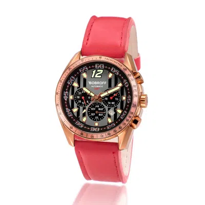 Bobroff Leather Men's Watch In Red