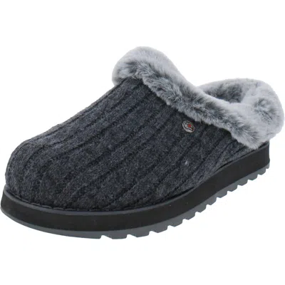 Bobs From Skechers Keepsakes Womens Faux Fur Lining Slide On Casual Shoes In Pink