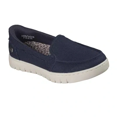 Bobs From Skechers Skechers Bobs Hands Free Slip-ins Arch Comfort Sun Womens Almond Closed Toe Slip-on Shoe In Blue