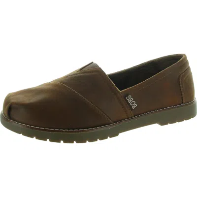 Bobs From Skechers Womens Faux Fur Lined Faux Fur Flat Shoes In Brown