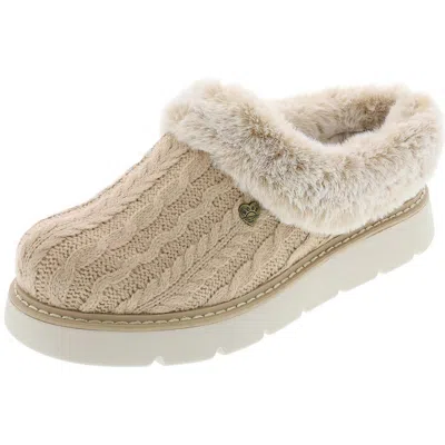 Bobs From Skechers Womens Faux Fur Lined Slide Slippers In Neutral
