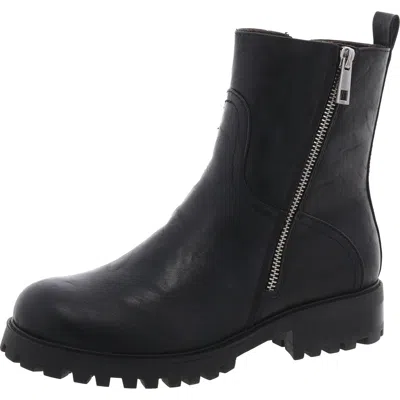 B.o.c. Aviva Womens Lugged Sole Faux Leather Mid-calf Boots In Black