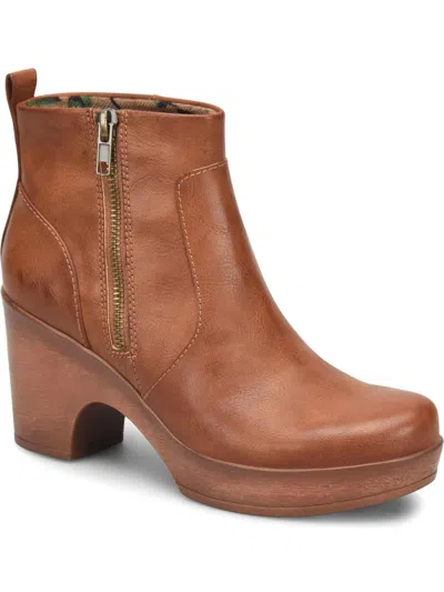 B.o.c. Blakelynn Womens Faux Leather Round Toe Ankle Boots In Brown
